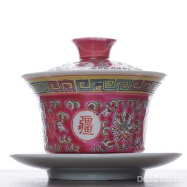 Гайвань 235мл антикварная "Вань Шоу У Цзян", 60-е Цзиндэчжень (402236)-