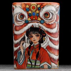 Пиала 225мл "Пробужденный лев", керамика из Цзиндечжень (404591)-