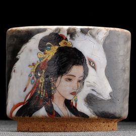 Пиала 205мл "Волчий клан", керамика из Цзиндечжень (404563)-