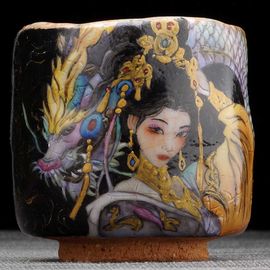Пиала 95мл "Красавица и дракон", керамика из Цзиндечжень (404567)-