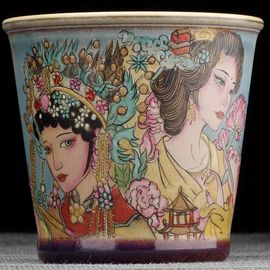 Пиала 105мл "Красавицы", фарфор из Цзиндечжень (404570)-