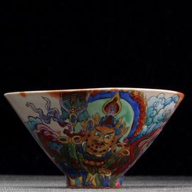 Пиала 120мл "Желтый Цайшэн", керамика из Цзиндечжень (404578)-