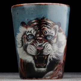 Пиала 235мл "Тигр", керамика из Цзиндечжень (404576)-
