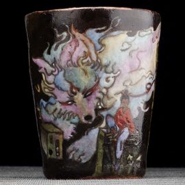 Пиала 285мл "Лаочжай от Пу Сунли", керамика из Цзиндечжень (404603)-