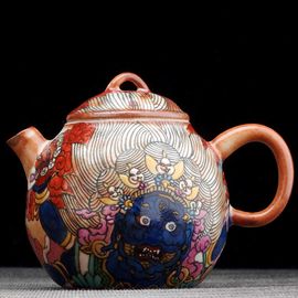 Чайник 150мл "Шестирукий Махакала", цзиндэчжэньская керамика (404604)-