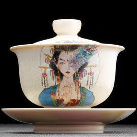 Гайвань 200мл "Женщина феникс", фарфор из Цзиндэчжэнь (404620)-