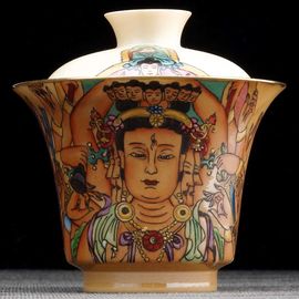 Гайвань 170мл "Тысячерукая Гуаньинь", фарфор из Цзиндэчжэнь (404616)-