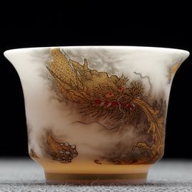 Пиала 60мл "Дракон", сушао янчжи юй фарфор, шелкография (54109)-