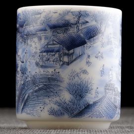 Пиала 80мл "По реке в Цинмин", сушао янчжиюй фарфор (53857)-