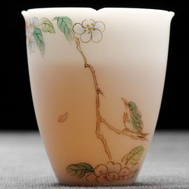 Пиала 90мл "Птица", сушао янчжиюй фарфор (54771)-