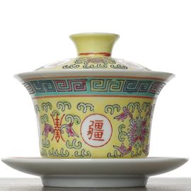 Гайвань 220мл антикварная "Вань Шоу У Цзян", 60-е Цзиндэчжень (402238)-