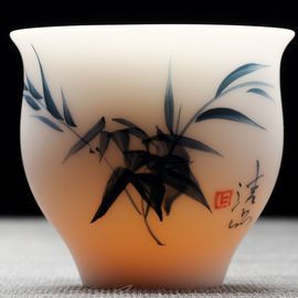 Пиала 80мл "Бамбук", роспись, сушао янчжиюй фарфор (54048)-