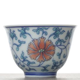 Пиала 55мл "Цветы", фарфор, шелкография (54704)-