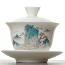 Гайвань 155мл "Беседка на утесе", фарфор, шелкография (500573)-