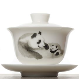 Гайвань 170мл "Панды", фарфор, шелкография (500559)-