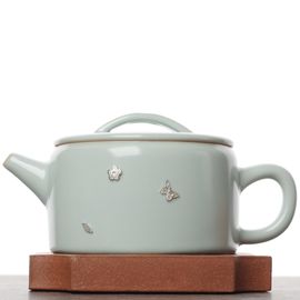 Чайник 160мл, жуяо, керамика, серебро (77433)