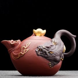Чайник 155мл "Символ процветания и благополучия", мастер Гао Шуйбо, исинская глина (7900138)-