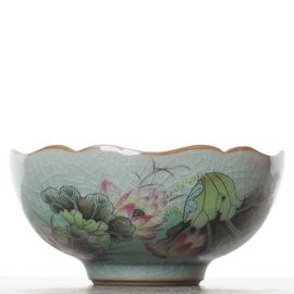 Пиала 85мл "Лотосы", керамика, селадон (54707)-