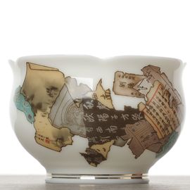 Пиала 120мл "Древние эстампы", фарфор, шелкография (54716)-