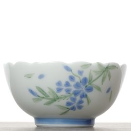 Пиала 85мл "Цветы", ручная роспись, фарфор (54729)