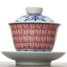 Гайвань 175мл "Десять тысяч Будд", фарфор, шелкография (500581)-