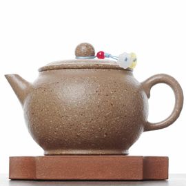 Чайник 180мл "Шуйпин с плоской крышкой", исинская глина (7900168)-