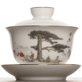 Гайвань 160мл "Чаепитие под сосной", фарфор, шелкография (500488)-