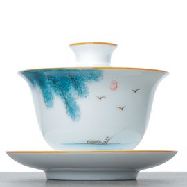 Гайвань 145мл "Рыбацкая джонка", ручная роспись (500349)-