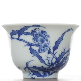 Пиала 60мл "Птица", фарфор, шелкография (54791)