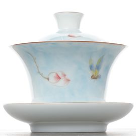 Гайвань 165мл "Бабочка", фарфор, ручная роспись (500601)-