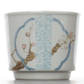 Пиала 125мл "Слива Мэй Хуа",  керамика, ручная роспись (54796)-