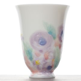 Пиала 75мл "Цветы", фарфор, ручная роспись (54803)-