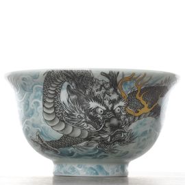 Пиала 125мл "Морской дракон", фарфор, шелкография (54789)