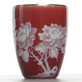 Пиала 45мл "Пионы", фарфор, ручная роспись (54819)