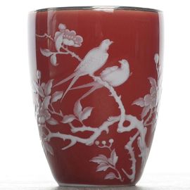 Пиала 45мл "Птицы", фарфор, ручная роспись (54820)