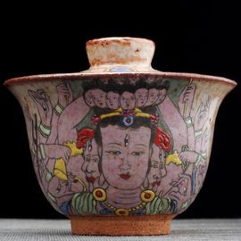 Гайвань 305мл "Тысячерукая Гуаньинь", керамика из Цзиндэчжэнь (404629)-