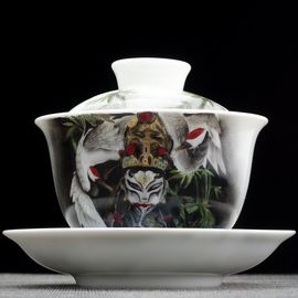 Гайвань 235мл "Белый журавленок", фарфор из Цзиндечжень (404637)-