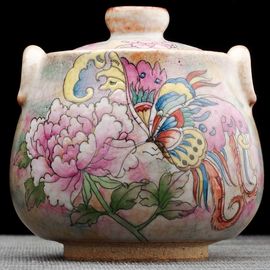 Хохин 205мл "Бабочка и пион", керамика из Цзиндэчжэнь (404645)-