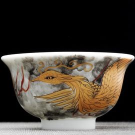 Пиала 160мл "Феникс", мохуа, фарфор из Цзиндечжень (404652)-