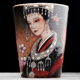 Пиала 270мл "Девушка из Мяоцзяна", керамика из Цзиндечжень (404677)-