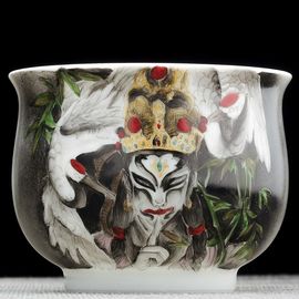 Пиала 175мл "Белый журавленок", фарфор из Цзиндечжень (404682)-