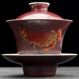 Гайвань 140мл "Рыба", фарфор из Цзиндечжень (404720)-