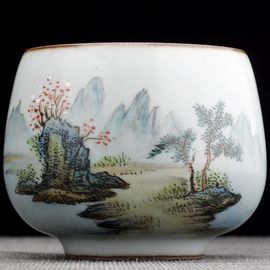 Пиала 140мл "Пейзаж", жуяо, керамика из Цзиндечжень (404731)
