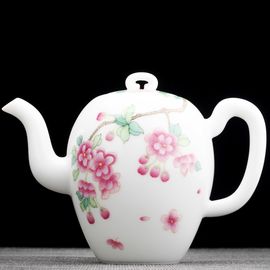 Чайник 200мл "Цветы", цзиндэчжэньский фарфор (404735)