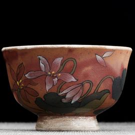 Пиала 70мл "Цветы", керамика из Цзиндечжень (404740)-