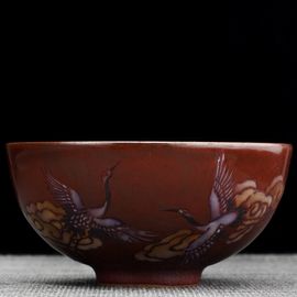 Пиала 95мл "Журавли", керамика из Цзиндечжень (404751)-