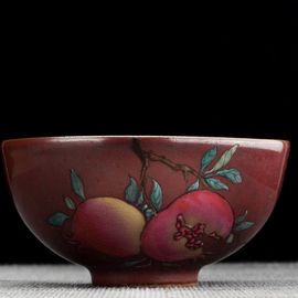 Пиала 95мл "Гранаты", керамика из Цзиндечжень (404759)-