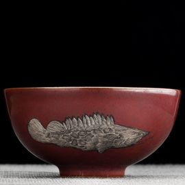 Пиала 95мл "Ёрш", керамика из Цзиндечжень (404762)-