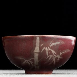 Пиала 95мл "Бамбук", керамика из Цзиндечжень (404765)-