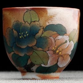 Пиала 65мл "Цветы", керамика из Цзиндечжень (404768)-